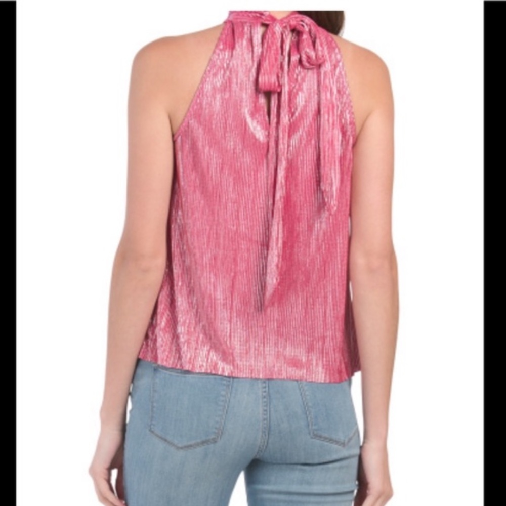 Metallic Halter Boho Peasant Hipster Hippie Art Chic Artsy Party Classy Blouse - Picture 2 of 2